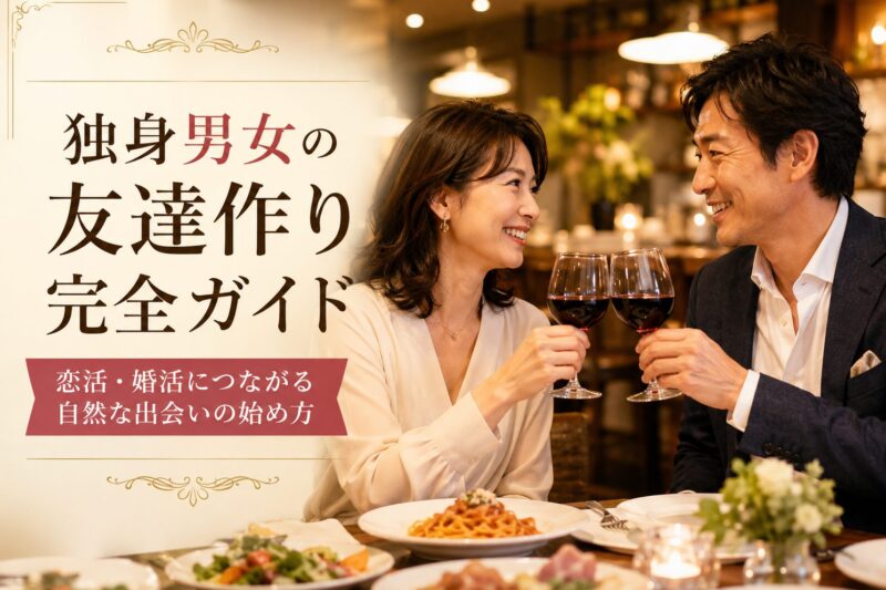 カフェで楽しそうに会話する独身男女のグループ、自然な出会いのイメージ