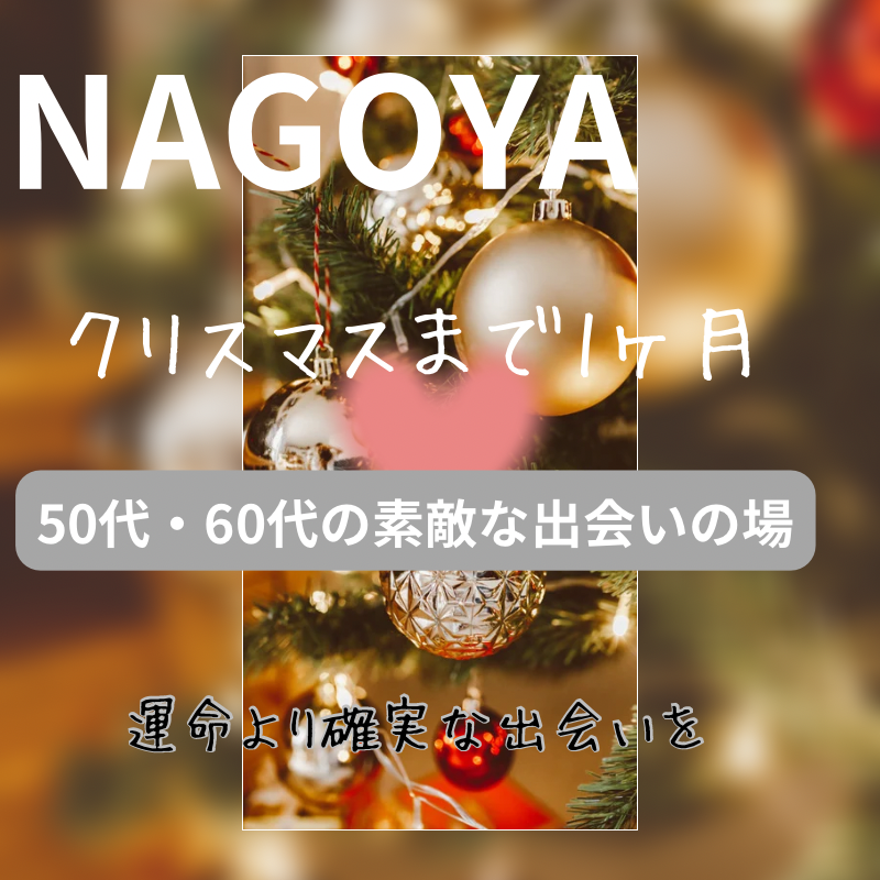 名古屋|50代・60代のクリスマス1ヶ月前・素敵な食事会|特別な出逢い