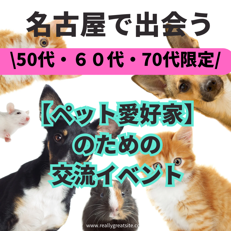 名古屋【50代・60代・70代】愛しいペット大好き愛好家との交流会イベント