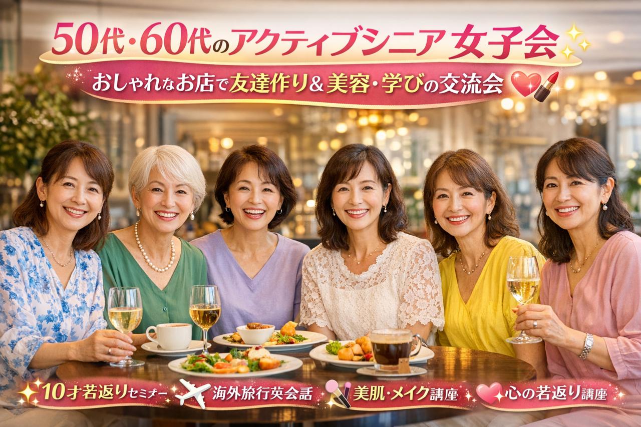 岐阜駅｜50代・60代・70代のアクティブシニア女子会｜おしゃれなお店で楽しむ友達作り・美容・学びの交流会